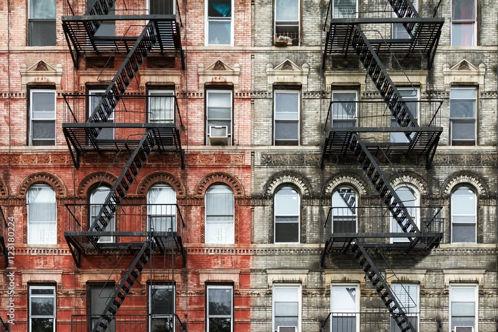 Old Brick Apartment Buildings in Manhattan